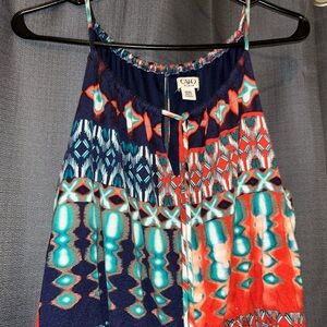 Cato s Geometric Print Maxi Dress with Spaghetti Straps